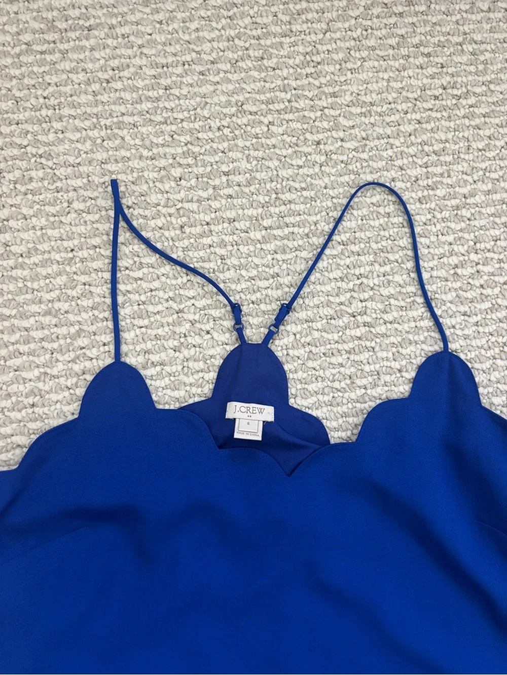 J Crew Womens Size 6 Dress Scalloped Royal Blue Lined